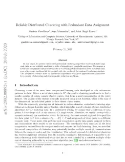 Reliable Distributed Clustering with Redundant Data Assignment