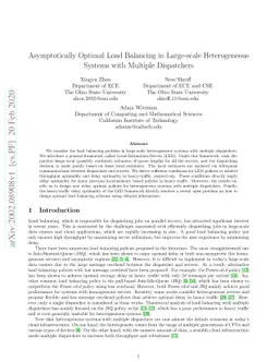 Asymptotically Optimal Load Balancing in Large-scale Heterogeneous
  Systems with Multiple Dispatchers