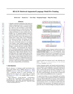 REALM: Retrieval-Augmented Language Model Pre-Training