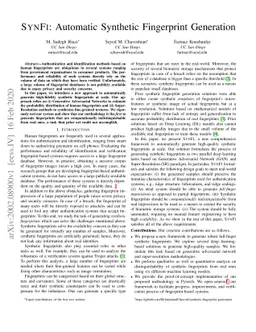 SynFi: Automatic Synthetic Fingerprint Generation