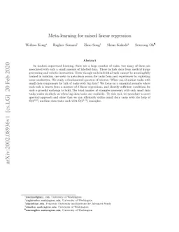 Meta-learning for mixed linear regression