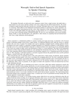 Wavesplit: End-to-End Speech Separation by Speaker Clustering