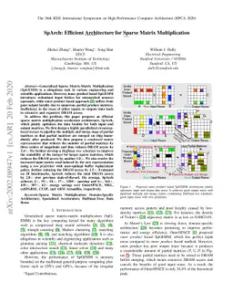 SpArch: Efficient Architecture for Sparse Matrix Multiplication