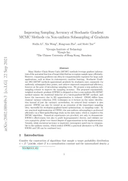 Improving Sampling Accuracy of Stochastic Gradient MCMC Methods via
  Non-uniform Subsampling of Gradients