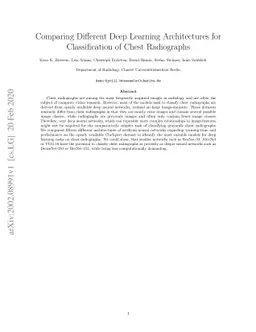 Comparing Different Deep Learning Architectures for Classification of
  Chest Radiographs