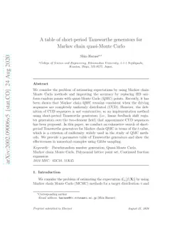 A table of short-period Tausworthe generators for Markov chain
  quasi-Monte Carlo