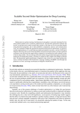 Scalable Second Order Optimization for Deep Learning