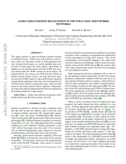 Audio-video Emotion Recognition in the Wild using Deep Hybrid Networks