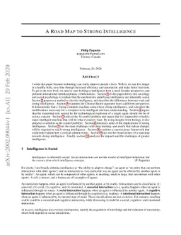 A Road Map to Strong Intelligence
