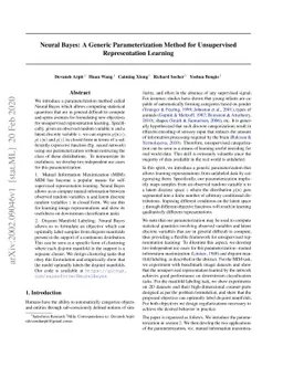 Neural Bayes: A Generic Parameterization Method for Unsupervised
  Representation Learning