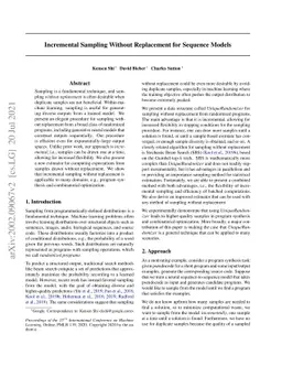 Incremental Sampling Without Replacement for Sequence Models