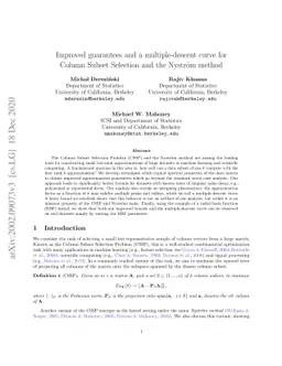 Improved guarantees and a multiple-descent curve for Column Subset
  Selection and the Nyström method