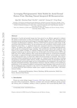Leveraging Photogrammetric Mesh Models for Aerial-Ground Feature Point
  Matching Toward Integrated 3D Reconstruction