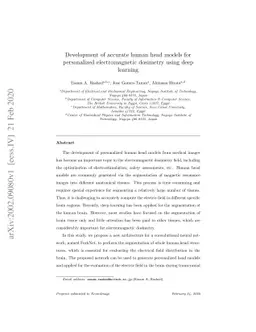 Development of accurate human head models for personalized
  electromagnetic dosimetry using deep learning