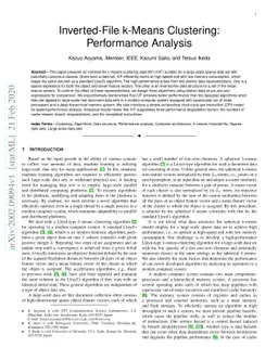 Inverted-File k-Means Clustering: Performance Analysis