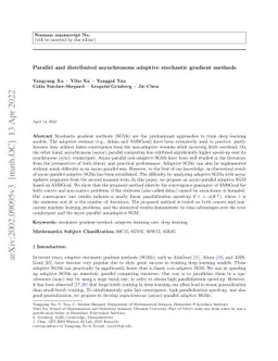 Parallel and distributed asynchronous adaptive stochastic gradient
  methods