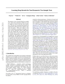 Learning Deep Kernels for Non-Parametric Two-Sample Tests