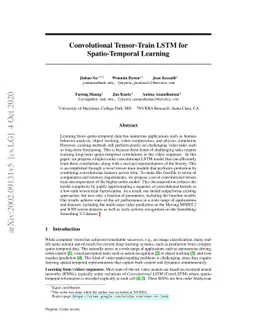 Convolutional Tensor-Train LSTM for Spatio-temporal Learning