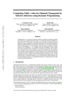 Computing Valid p-value for Optimal Changepoint by Selective Inference
  using Dynamic Programming