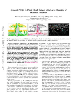 SemanticPOSS: A Point Cloud Dataset with Large Quantity of Dynamic
  Instances