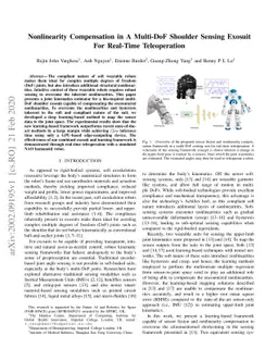 Nonlinearity Compensation in a Multi-DoF Shoulder Sensing Exosuit for
  Real-Time Teleoperation