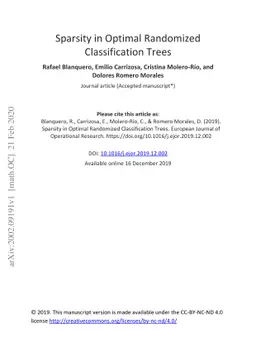 Sparsity in Optimal Randomized Classification Trees