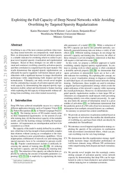 Exploiting the Full Capacity of Deep Neural Networks while Avoiding
  Overfitting by Targeted Sparsity Regularization