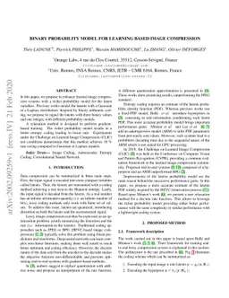 Binary Probability Model for Learning Based Image Compression