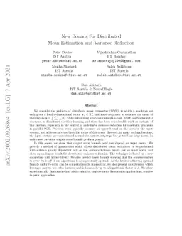 New Bounds For Distributed Mean Estimation and Variance Reduction