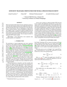 Efficient Trainable Front-Ends for Neural Speech Enhancement
