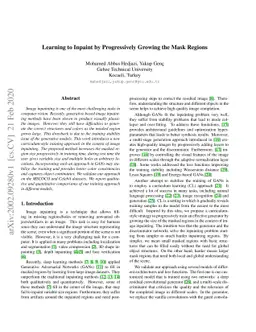 Learning to Inpaint by Progressively Growing the Mask Regions