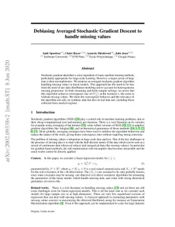Debiasing Stochastic Gradient Descent to handle missing values