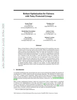 Robust Optimization for Fairness with Noisy Protected Groups
