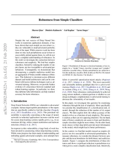 Robustness from Simple Classifiers