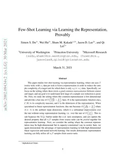 Few-Shot Learning via Learning the Representation, Provably