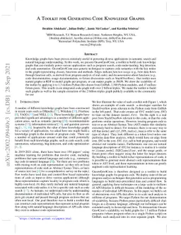 A Toolkit for Generating Code Knowledge Graphs