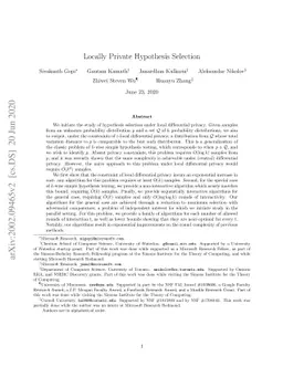 Locally Private Hypothesis Selection