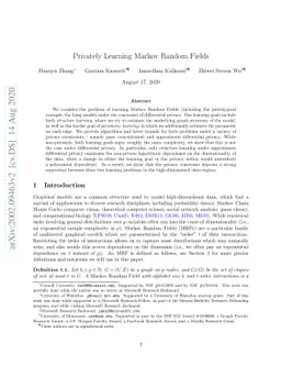 Privately Learning Markov Random Fields