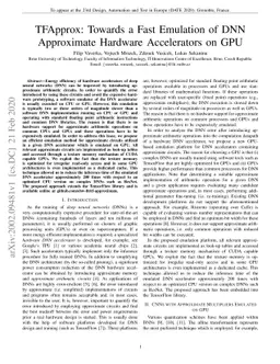 TFApprox: Towards a Fast Emulation of DNN Approximate Hardware
  Accelerators on GPU