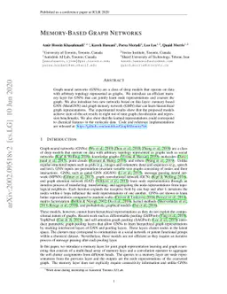 Memory-Based Graph Networks