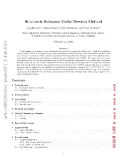 Stochastic Subspace Cubic Newton Method