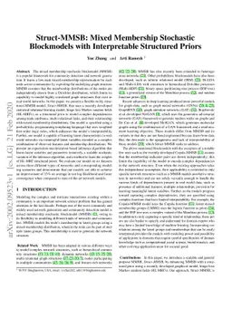 Struct-MMSB: Mixed Membership Stochastic Blockmodels with Interpretable
  Structured Priors