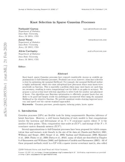 Knot Selection in Sparse Gaussian Processes