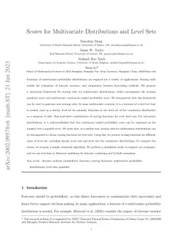 Scores for Multivariate Distributions and Level Sets