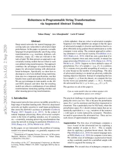 Robustness to Programmable String Transformations via Augmented Abstract
  Training