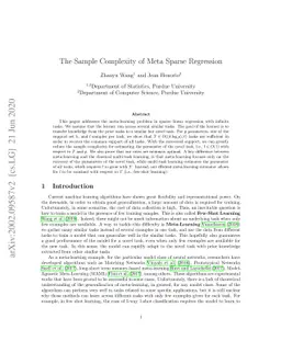 The Sample Complexity of Meta Sparse Regression