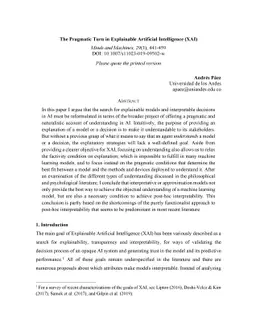 The Pragmatic Turn in Explainable Artificial Intelligence (XAI)