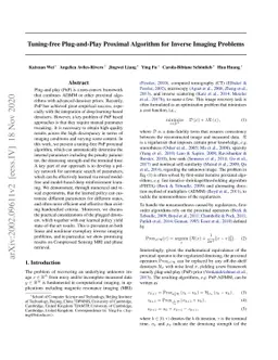 Tuning-free Plug-and-Play Proximal Algorithm for Inverse Imaging
  Problems