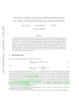Global Convergence and Variance-Reduced Optimization for a Class of
  Nonconvex-Nonconcave Minimax Problems