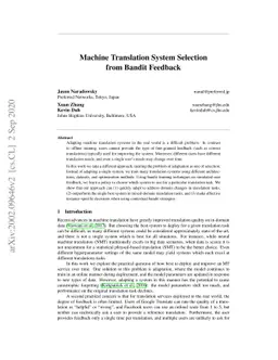 Machine Translation System Selection from Bandit Feedback